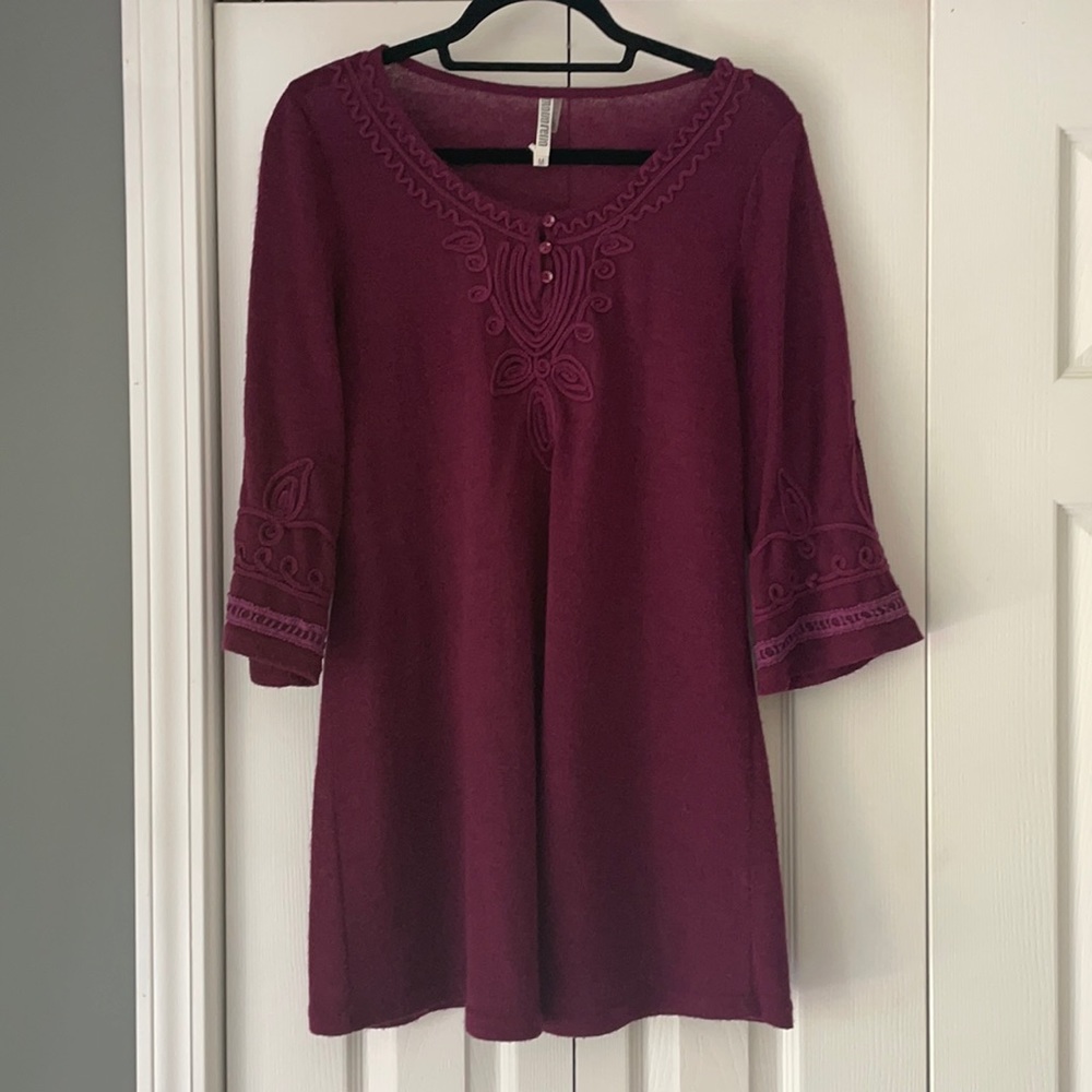 Burgundy sweater dress